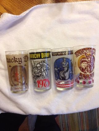 1974,  1975,  1976 And 1977 Official Kentucky Derby Glass / Glasses