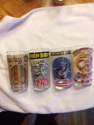 1974,  1975,  1976 and 1977 Official Kentucky Derby Glass / Glasses 2
