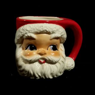 Vintage Hand Painted Lefton Ceramic Santa Claus Christmas Mug - Japan