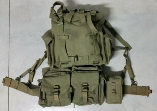 Vintage Sadf South African Army Pattern 70 Lbe Rucksack Belt Harness Pouches