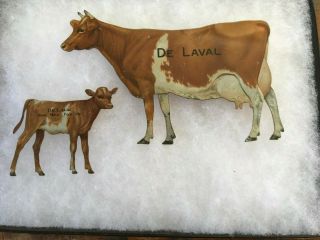 Vintage Advertising - De Laval Tin Cow & Calf - Guernsey