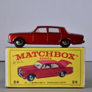 Lesney Matchbox 24c Rolls Royce Silver Shadow Diecast Model Car 24 Box