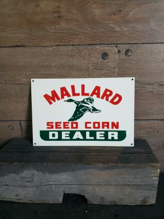 Mallard Seed Corn Sign Seed Feed Barn Flying Ear Corn Hen Tractor Gas Oil