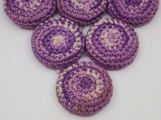 Vtg Bunch Variegated Purple Grapes Crochet Bottle Cap Pot Holder Hot Pad Trivet 3