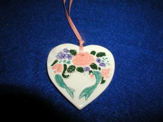 Carol Berry Exclusively For Longaberger Ceramic Heart Basket Tie - On