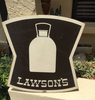 Large Vintage Lawsons Milk Advertising Sign With Milk Bottle
