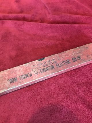 Vintage 12” Wood Advertising Level,  Turner Hutchinson County (sd) Electric Co - Op.