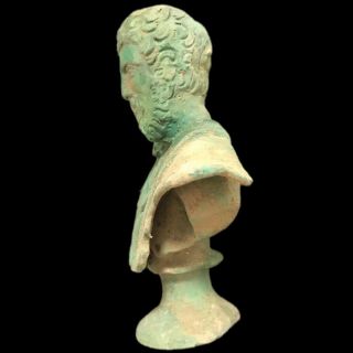 ROMAN ANCIENT BRONZE BUST STATUE - 200 - 400 AD (1) LARGE 2