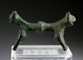 Sc Rare Zoomorphic Islamic Bronze Figure Of A Double Lion