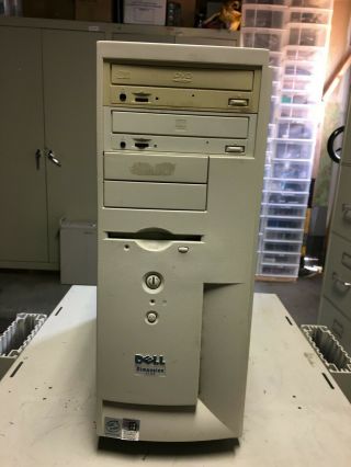 Vintage Dell Dimension 4100 Tower Pc Pentium Iii 1ghz 512mb Ram Gaming Os Label
