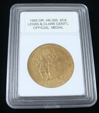 1905 Lewis & Clark Exposition Hk - 326 Official Gold Plated Bronze Dollar Medal