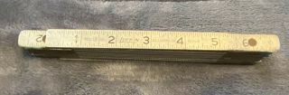 Vintage Lufkin No.  1206 Aluminum & Brass Folding Ruler Tool 72 "