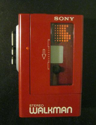 Sony Walkman Wm - 4 Stereo Cassette Player Wm 4 Vintage Retro Red 1983 Testd/works