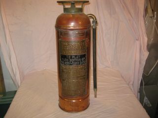 Rare Antique Ecnarusni Copper Fire Extinguisher York 2 1/2 Gal.  Lqqk