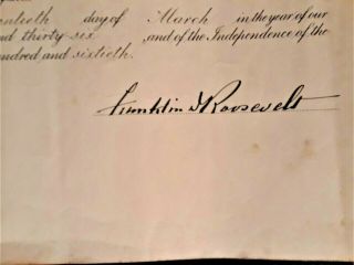1936 Franklin Roosevelt Signed Postmaster Appointment Certificate 3