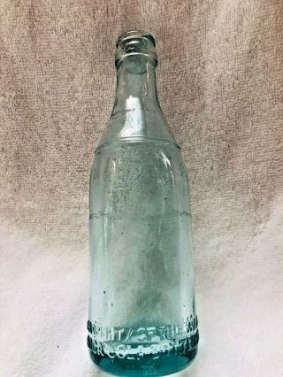 1900s Coca Cola Waco Bottle Straight Side