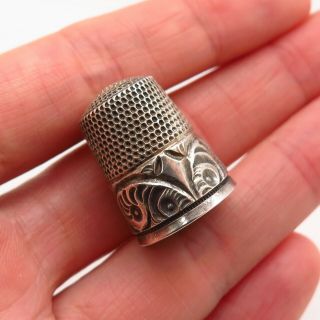 Simons Brothers Antique Victorian 925 Sterling Silver Repousse Sewing Thimble