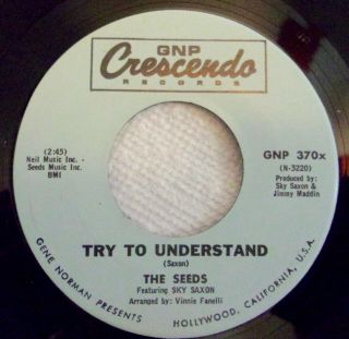The Seeds Gnp 370x 45 Try To Understand/the Other Place M - Psych/garage 1966