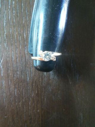 Vintage Solid 14k Yellow Gold / Diamond Ladies Solitaire Ring Approx.  15 Ct
