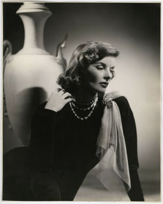 Vintage 1938 Large Format Katharine Hepburn Hollywood Regency Photograph Holiday