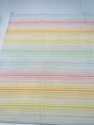 2 Vintage Rainbow Stripe Pastel Standard Pillowcases Perma - Prest Muslin