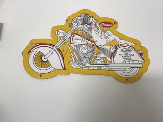 Vintage Indian Motorcycle Double Sided Porcelain Sign