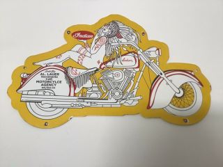Vintage indian motorcycle Double Sided porcelain sign 2