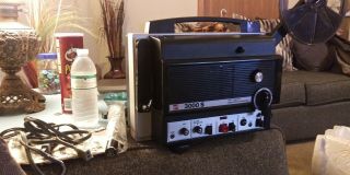 Vintage Gaf 3000 S 8 Sound Movie Projector W/ Cord And Mic