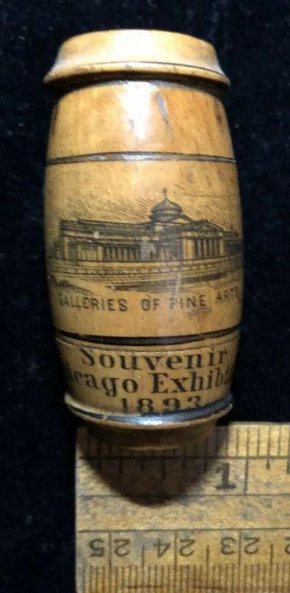1893 Chicago World’s Fair Souvenir Needle Case Keg Galleries Of Fine Arts