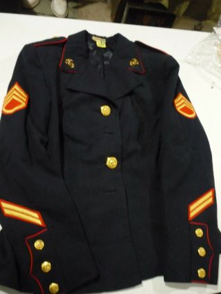 Korea Usmc/marine Woman Dress Blue Coat,  Skirt,  Shirt,  Tie Tab,  Ssgt