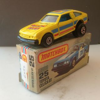 Lesney Matchbox Superfast,  Made In Hong Kong 25 Toyota Celica Gt " Yellow Fever "
