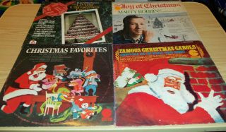 4 Vintage Religious Christmas Lp 33 Rpm Records Johnny Cole,  Jerry Falwell,  Plus