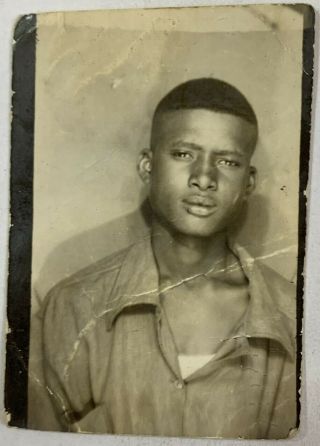 Wallet Treasures,  African American Man Photobooth Gay Int Vintage Photo Snapshot