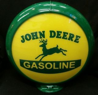 John Deere Gasoline Advertising Globe With 2 13.  5 " Lenses Gas & Oil
