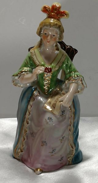 Shafford Porcelain Figure Woman Seated On Chair Hand Painted Made In Japan 6 "