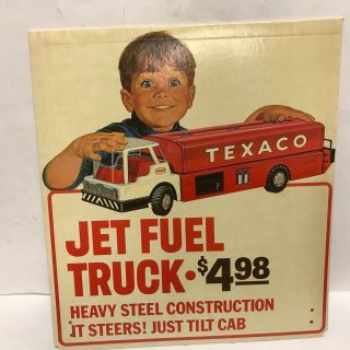 1960’s Vintage Texaco Jet Fuel Truck Double Sided Store Display Gas And Oil Nos