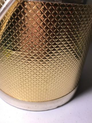 VTG 1960s MID Century Modern Gold Metal Swanky Barware Ice Bucket Cooler Italy 3