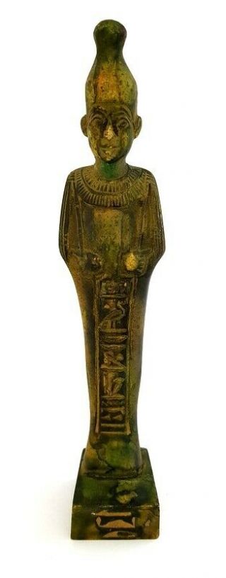 Osiris Statue Egyptian God Figurine Ancient Antique Hieroglyph Bead Sculpture