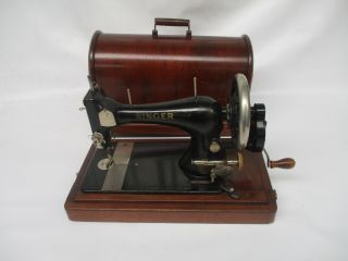 1896 Singer 27 Version 3 Hand Crank Sewing Machine With Lid