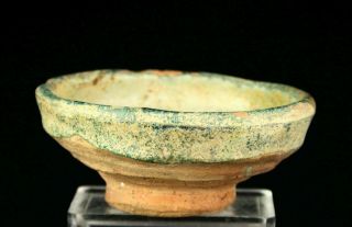 Sc A Islamic Pottery Bowl W.  Blueish Green Glaze,  10th - 12th Cent Ad