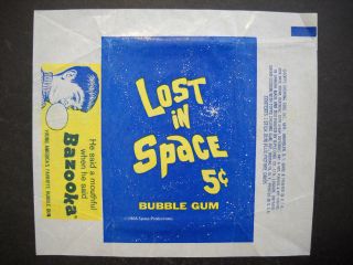 1966 Topps " Lost In Space " 5 Cent Bubble Gum Wrapper (reprint)