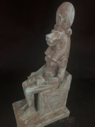 Rare Large Ancient Egyptian Seated Sekhmet 1403 - 1365 Bc