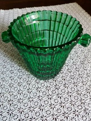 Very Old Green Glass Ice Bucket