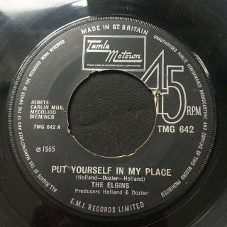 THE ELGINS Put Yourself In My Place MOTOWN UK 1st 7” 45 VINYL NORTHERN SOUL 3