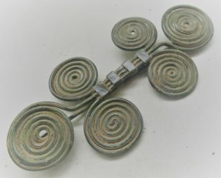 Rare Ancient Celtic Halstatt Spiral Spectacle Brooch,  Large,  400bc