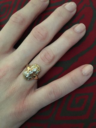 14k Gold And Diamond Art Deco Ring