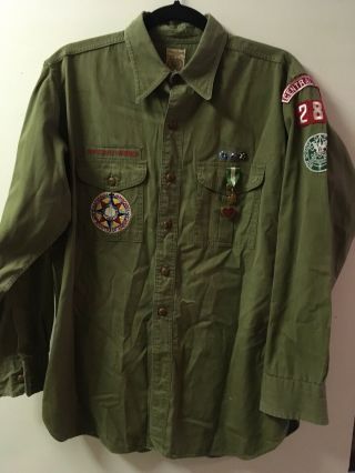 Bsa Boy Scouts Of America Vintage Shirt With 1937 National Jamboree Patch