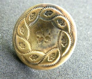 Golden Age Gilt Brass Button - English - Bkmk Orange Colour - Punched Design