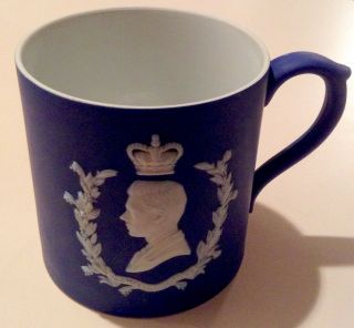 Vintage Wedgwood Cobalt Blue Jasperware Edward Viii 1937 Coronation Mug (b)