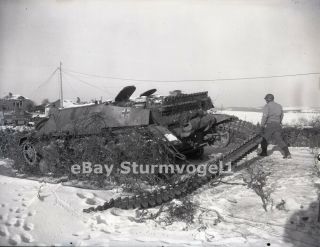 Wwii Photo Negative Captured German Wehrmacht Jagdpanzer Iv